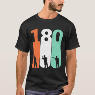 Mens Retro 180 Darts Triple 20 Vintage darts playe T-Shirt