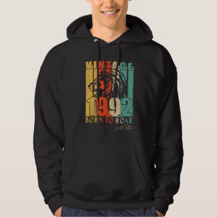Mens Retro 1992 30 Year Old  Lion 30th Birthday Hoodie