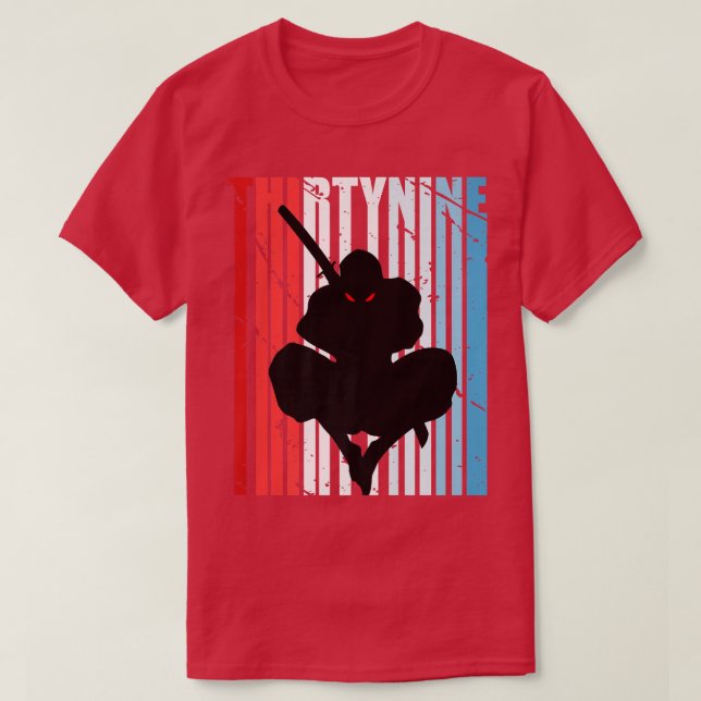 Mens Retro 39th Birthday for Ninja Men Samurai Wea T-Shirt (Design Front)