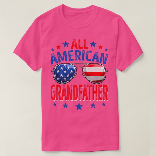 Mens Retro All American Grandfather American Flag  T-Shirt (Design Front)
