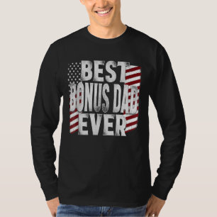Mens Retro American Flag Best Bonus Dad Ever  For  T-Shirt