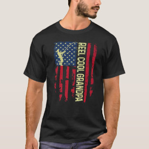 Mens Retro American Reel Cool Grandpa For Best Dad T-Shirt