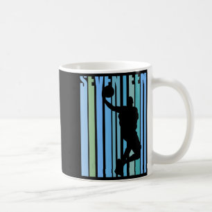 Mens retro basketball 17th birthday kids boys teen coffee mug