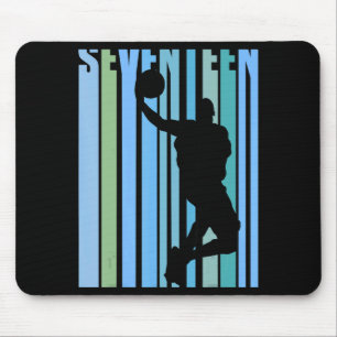Mens retro basketball 17th birthday kids boys teen mouse mat