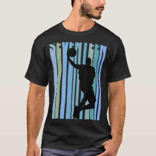 Mens Retro Basketball 17th Birthday Kids Boys Teen T-Shirt