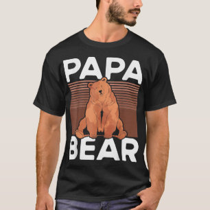Mens Retro Bear Family Animal Daddy Dad Papa Bear  T-Shirt