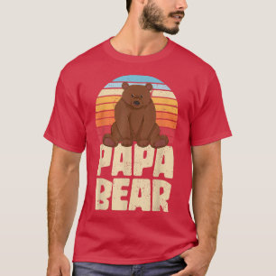 Mens Retro Bear Family Daddy Animal Dad Papa Bear1 T-Shirt