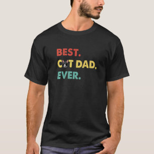 Mens Retro Best Cat Dad Ever T-Shirt