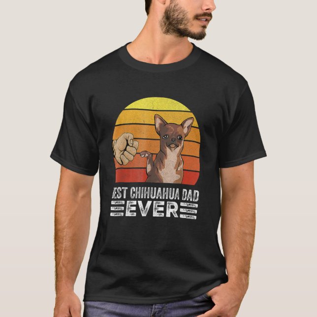 Mens Retro Best Chihuahua Dad Ever  Fathers Day Ch T-Shirt (Front)