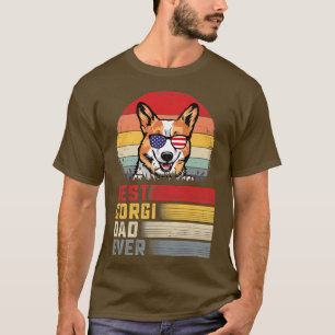 Mens Retro Best Corgi Dad Ever Father's Day1162 T-Shirt