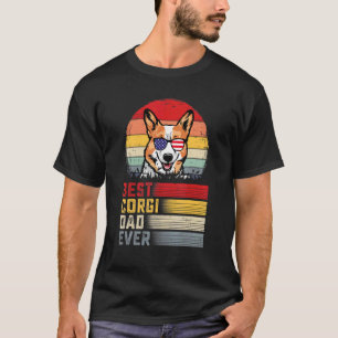 Mens Retro Best Corgi Dad Ever Father's Day T-Shirt