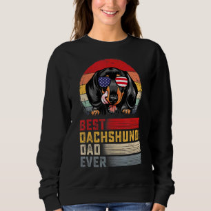 Mens Retro Best Dachshund Dad Ever Father's Day Sweatshirt