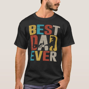 Mens Retro Best Dad Ever Daddy Dinosaur Dad Father T-Shirt