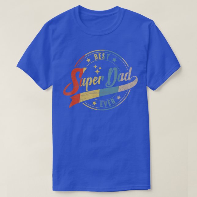 Mens Retro Best Dad Super Dad Ever Father Daddy Fa T-Shirt (Design Front)