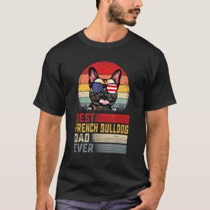Mens Retro Best French Bulldog Dad Ever Father's D T-Shirt