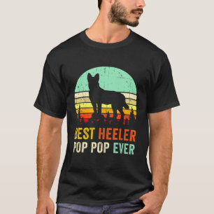 Mens Retro Best Red Blue Heeler Pop Pop Australian T-Shirt
