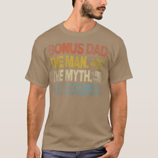 Mens Retro Bonus Dad Man Myth Legend Vintage Fathe T-Shirt