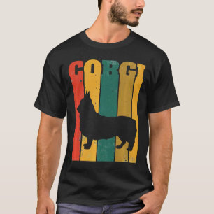 Mens Retro Corgi Dog Vintage Distressed T-Shirt