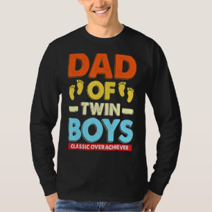 Mens Retro Dad Of Twin Boys Classic Overachiever F T-Shirt