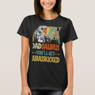 Mens Retro Dadsaurus Dinosaur Rex Vintage Father's T-Shirt