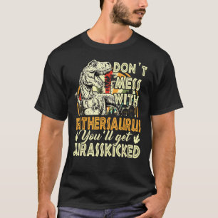 Mens Retro Father Rex Saurus Father's Day Christma T-Shirt