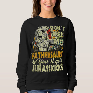 Mens Retro Father Rex Saurus Father's Day Sweatshirt
