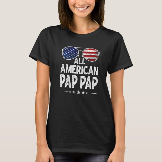 Mens Retro Father's Day Family All American Pap Pa T-Shirt (Front)