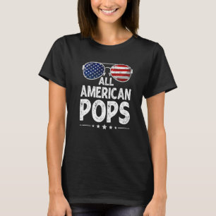 Mens Retro Father's Day Family All American Pops 4 T-Shirt