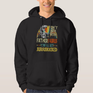 Mens Retro Fathersaurus Dinosaur Rex Vintage Fathe Hoodie