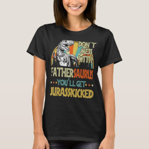 Mens Retro Fathersaurus Dinosaur Rex Vintage Fathe T-Shirt
