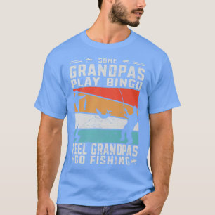 Mens Retro Fish Angler Reel Grandpas Go Fishing Fi T-Shirt
