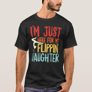 Mens Retro Flipping Daughter Cheer Dad Gymnast Gy T-Shirt