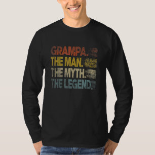 Mens Retro Grampa Man Myth Legend Vintage Father's T-Shirt