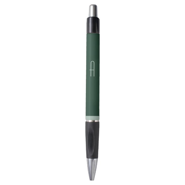 Men's Retro Green Monogram Writing Pen Gift (Front Vertical)