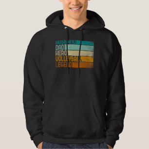 Mens Retro Husband Dad Hero Volleyball Legend Hoodie