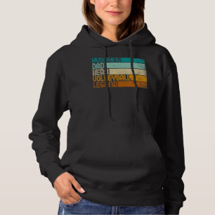 Mens Retro Husband Dad Hero Volleyball Legend Hoodie