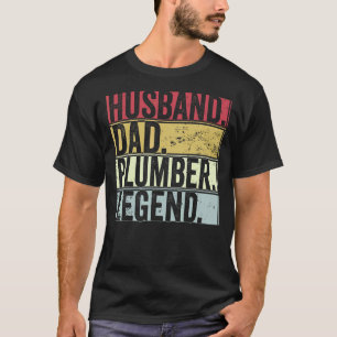 Mens Retro Husband Dad Plumber Legend For Father T-Shirt
