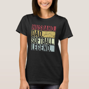 Mens Retro Husband Dad Softball Legend For Fathe T-Shirt