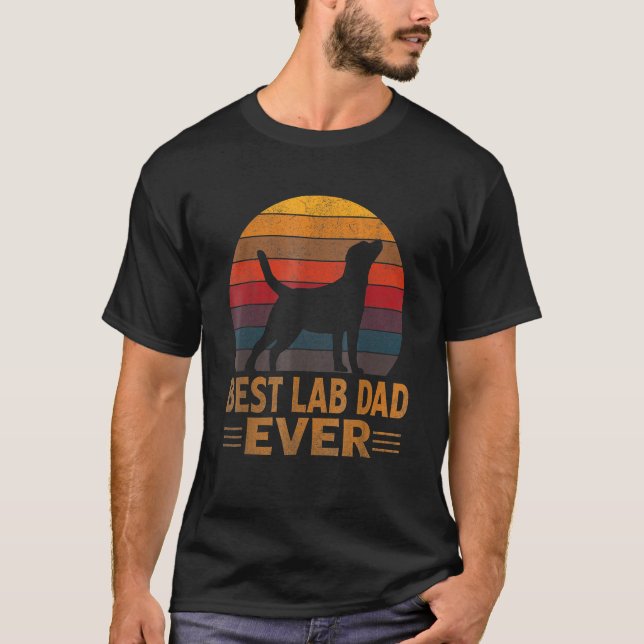Mens Retro Labrador Dog Dad  Golden Black Lab Fath T-Shirt (Front)