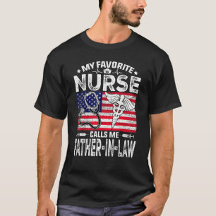 Mens Retro Men My Favorite Nurse Calls Me Father I T-Shirt