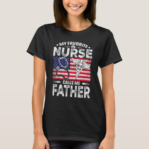 Mens Retro Men My Favourite Nurse Calls Me Father T-Shirt