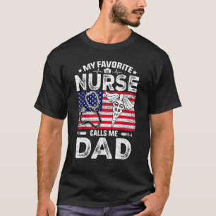 Mens Retro Men My Favourite Nurse Calls Me X0008 D T-Shirt