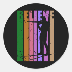 Mens Retro Mens Biathlon Winter Sports Shooting Gu Classic Round Sticker