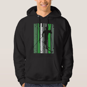 Mens Retro Mens Cross Country Skier Skiing Cool Ma Hoodie