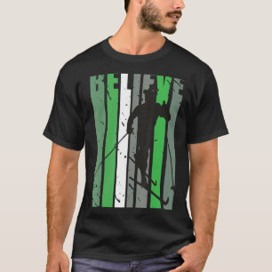Mens Retro Mens Cross Country Skier Skiing Cool Ma T-Shirt