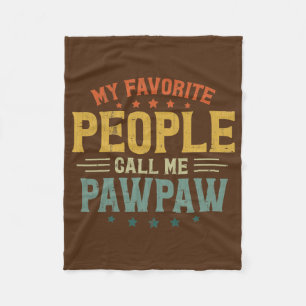Mens Retro My Favorite People Call Me Pawpaw Fleece Blanket