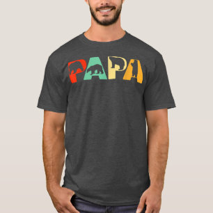 Mens Retro Papa Bear Dad Funny Bear Papa Fathers D T-Shirt