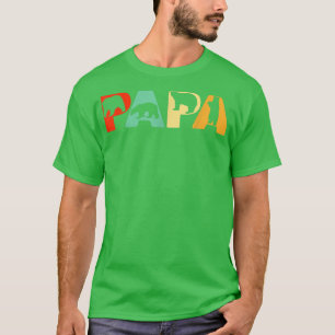 Mens Retro Papa Bear Dad Funny Bear Papa Fathers D T-Shirt