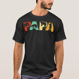 Mens Retro Papa Bear Dad Funny Bear Papa Fathers D T-Shirt