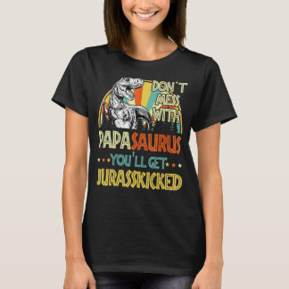 Mens Retro Papasaurus Dinosaur Rex Vintage Father' T-Shirt